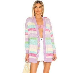 OLIVIA RUBIN Purple and Pink Cardigan Sweater